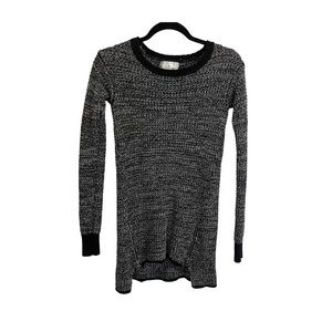 Ruby Moon Zip Hem Long Sleeve Black Gray White Sweater Womens Size XS